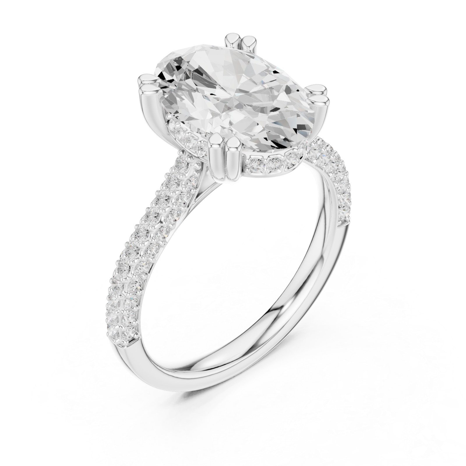  White Gold Mirage Elan Signature Solitaire Crown Ring Right View