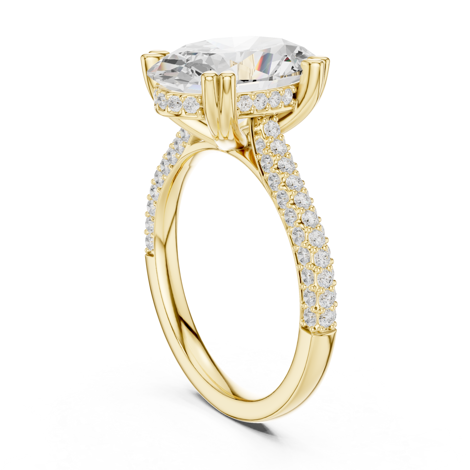  Gold Mirage Elan Signature Solitaire Crown Ring Left View