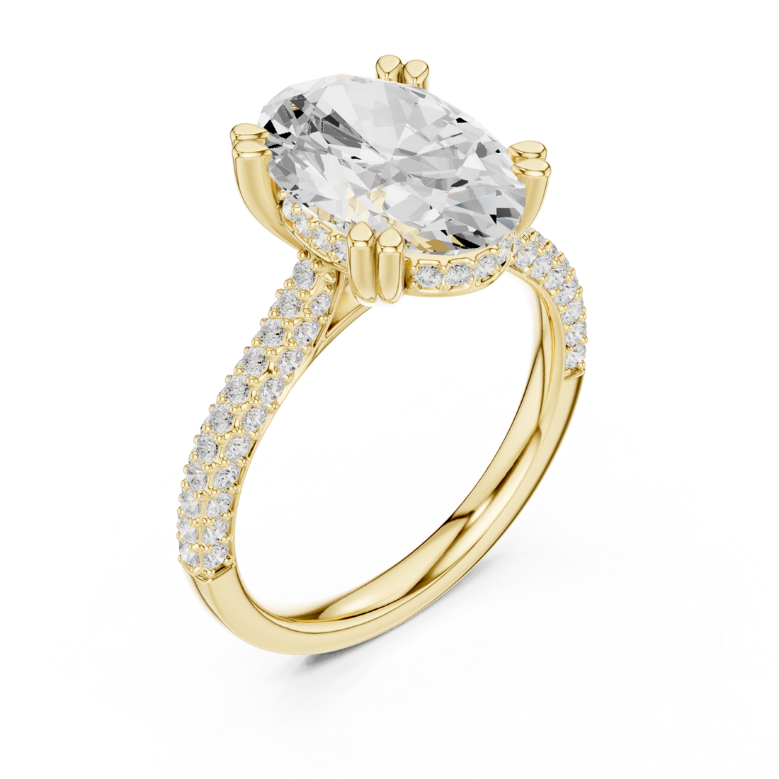 Gold Mirage Elan Signature Solitaire Crown Ring Right View