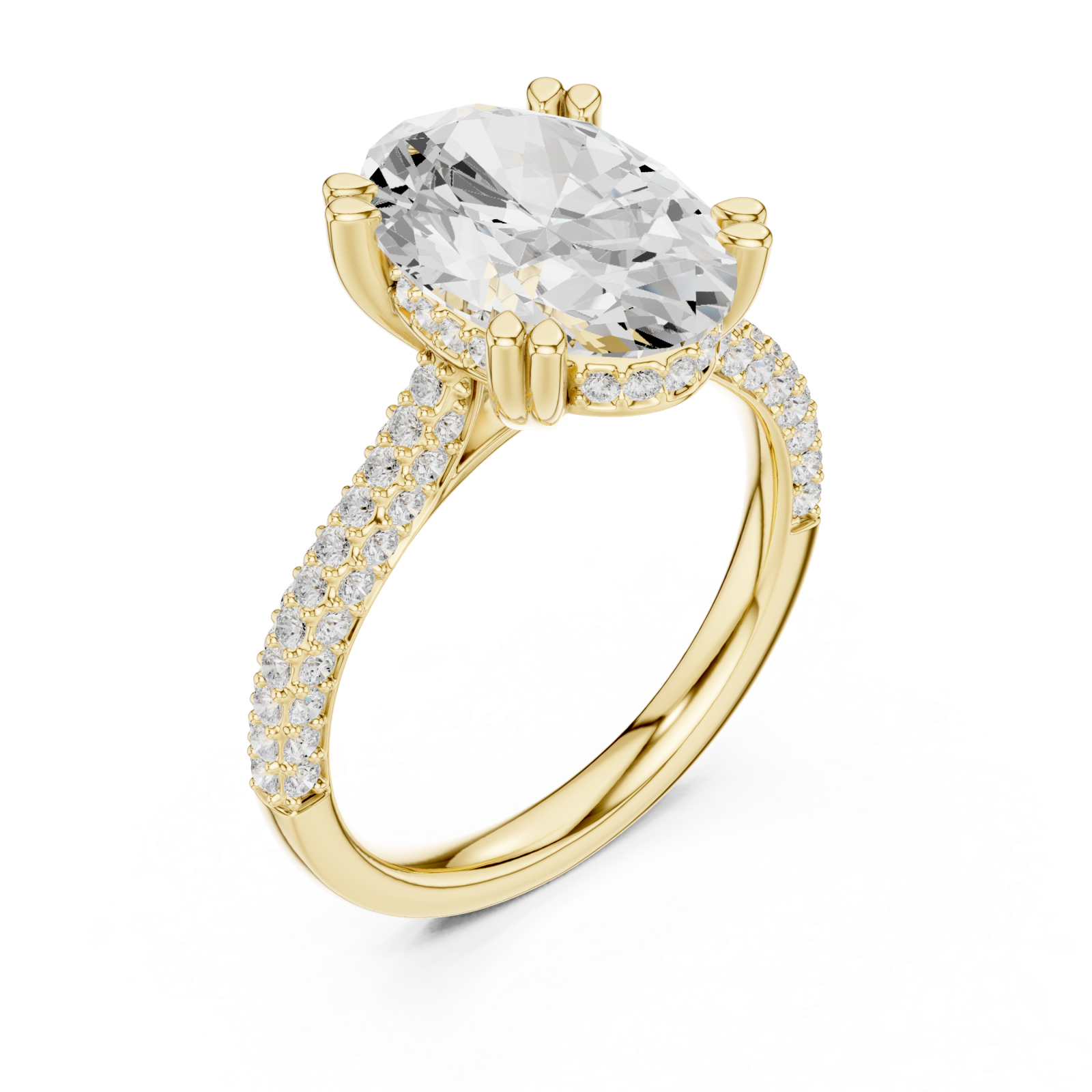 Gold Mirage Elan Signature Solitaire Crown Ring Right View