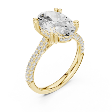 Gold Mirage Elan Signature Solitaire Crown Ring Right View