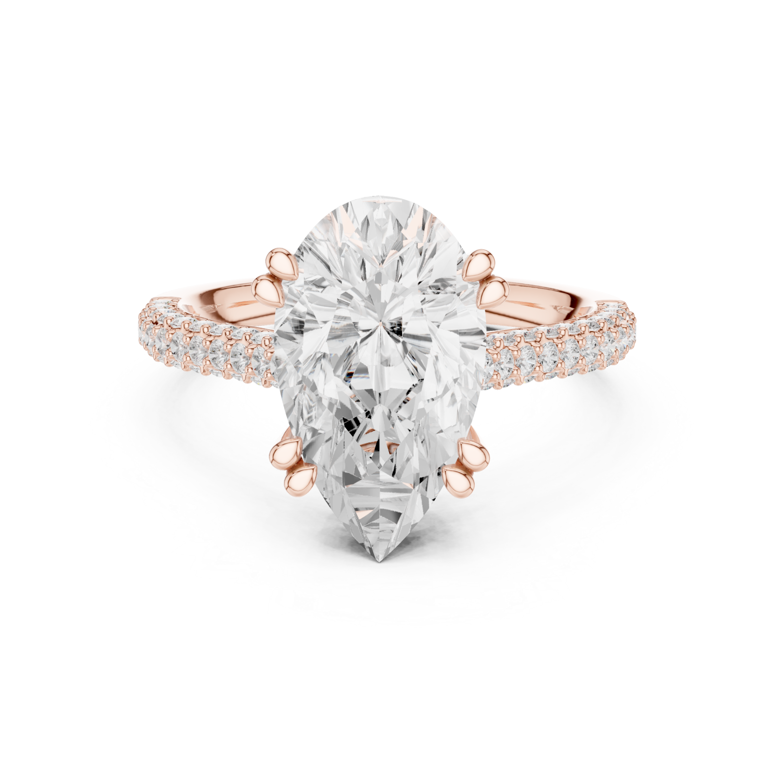  Rose Gold Radiant Petal Marquise Ring Front View