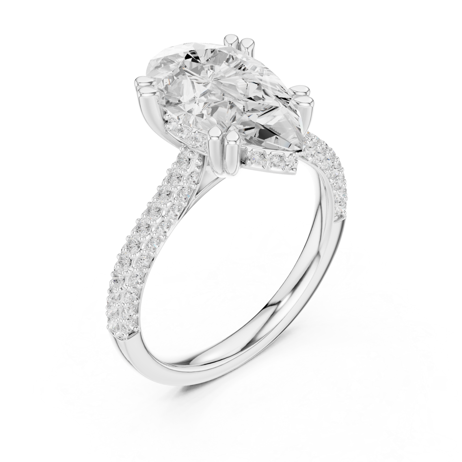  White Gold Radiant Petal Marquise Ring Right View