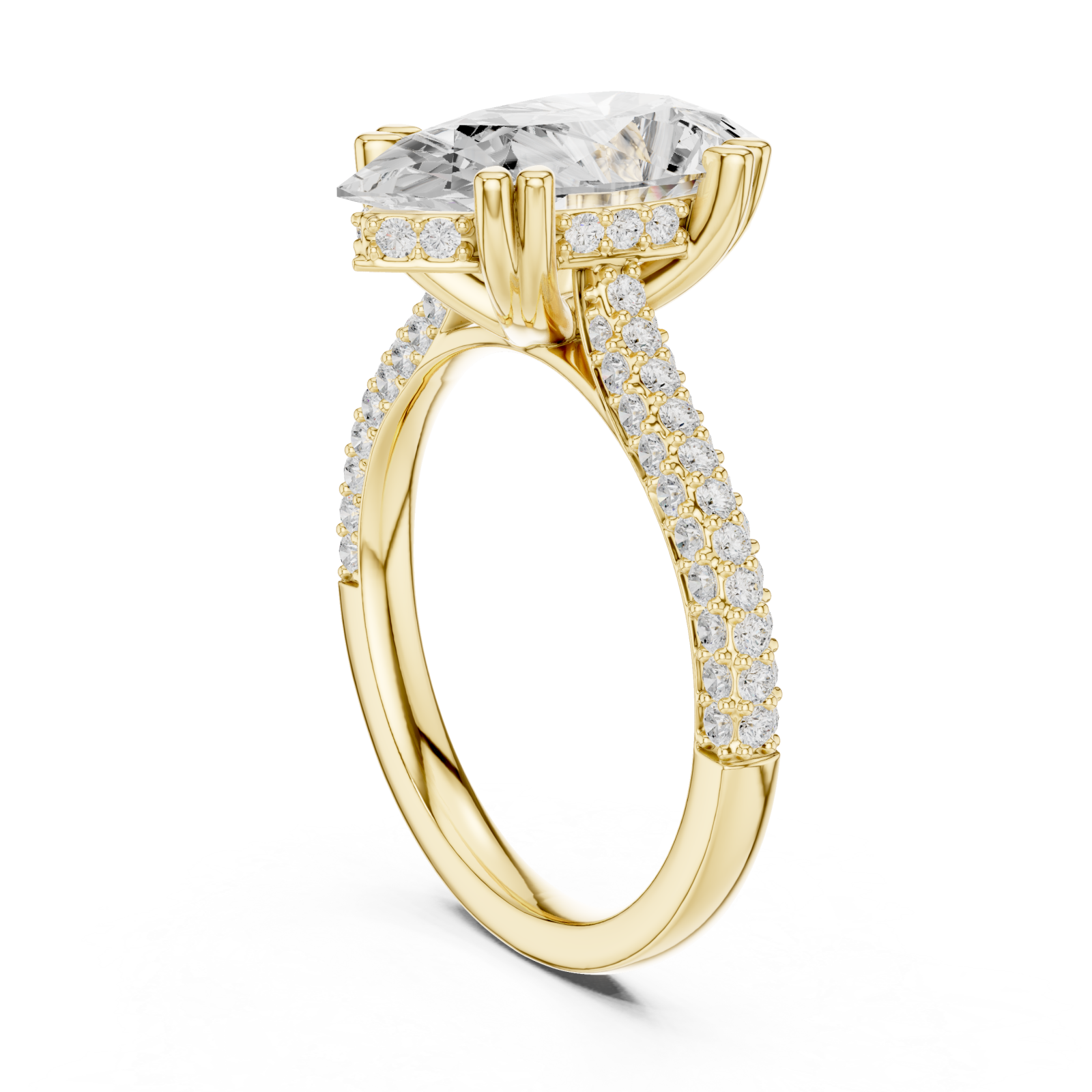  Gold Radiant Petal Marquise Ring Left View