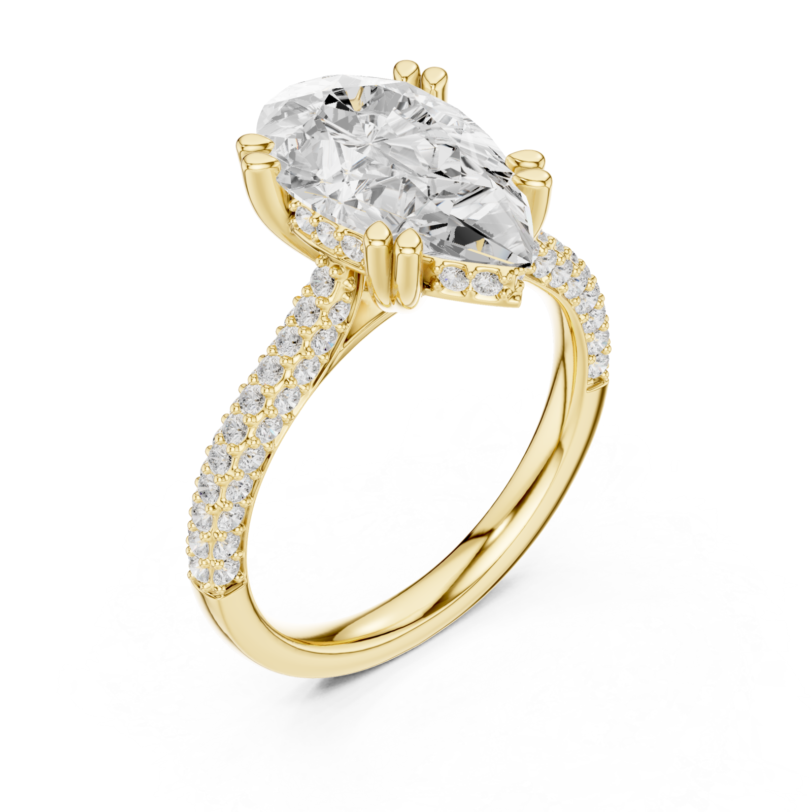 Gold Radiant Petal Marquise Ring Right View