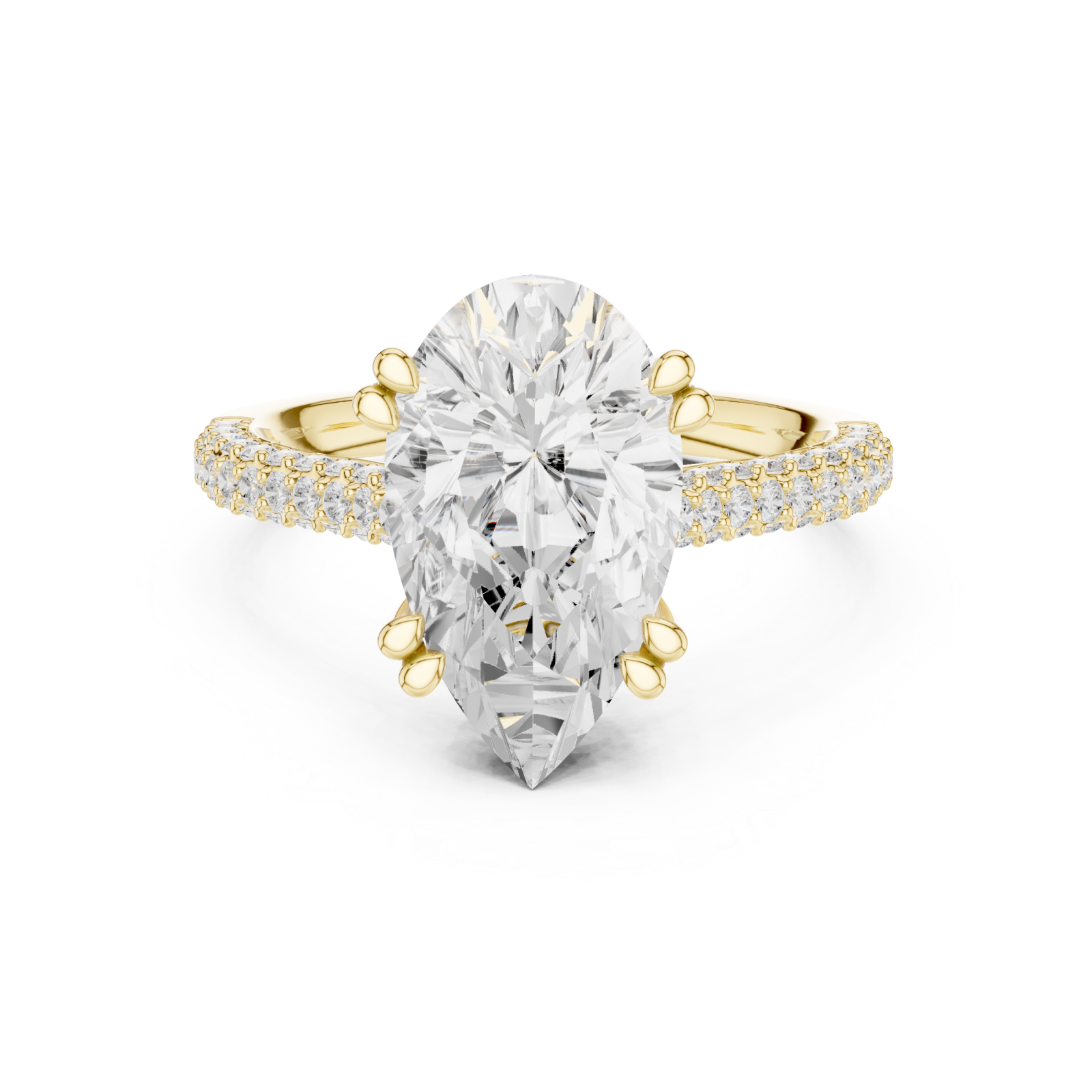  Gold Radiant Petal Marquise Ring Front View