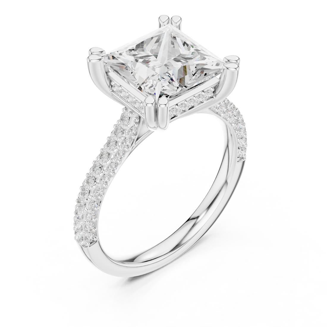  White Gold Radiant Aura Solitaire Ring Right View