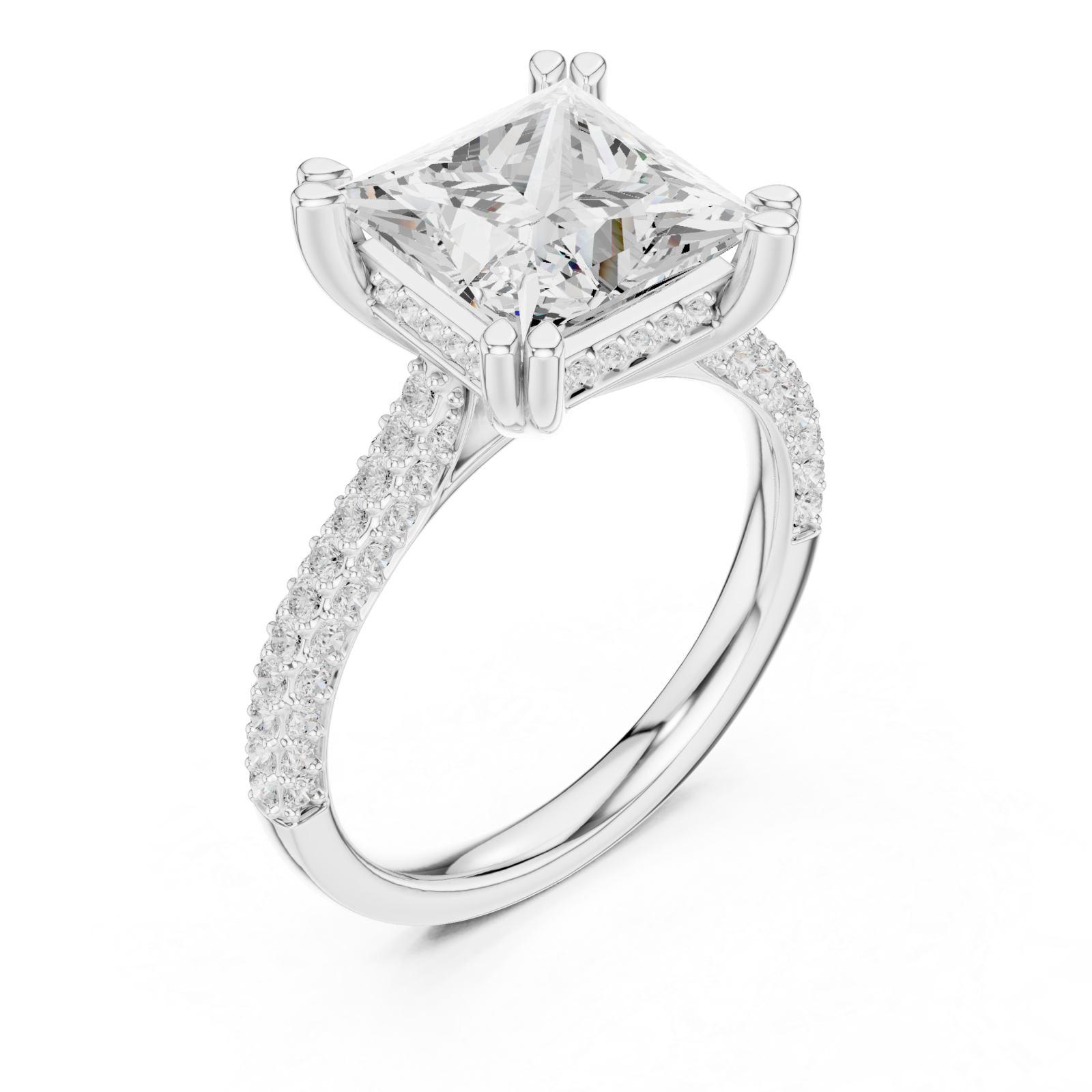  White Gold Radiant Aura Solitaire Ring Right View
