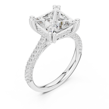  White Gold Radiant Aura Solitaire Ring Right View