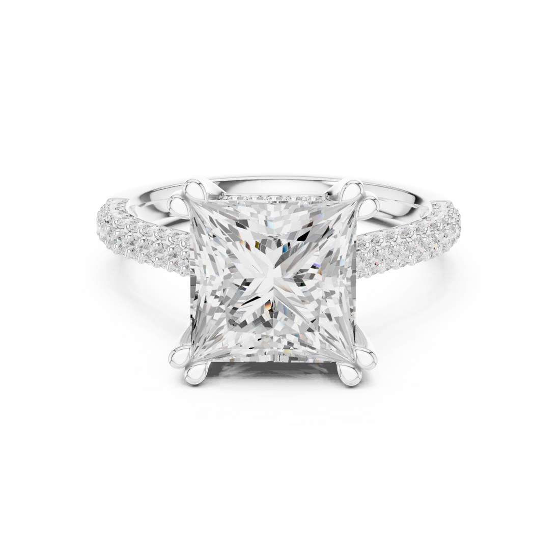  White Gold Radiant Aura Solitaire Ring Right View