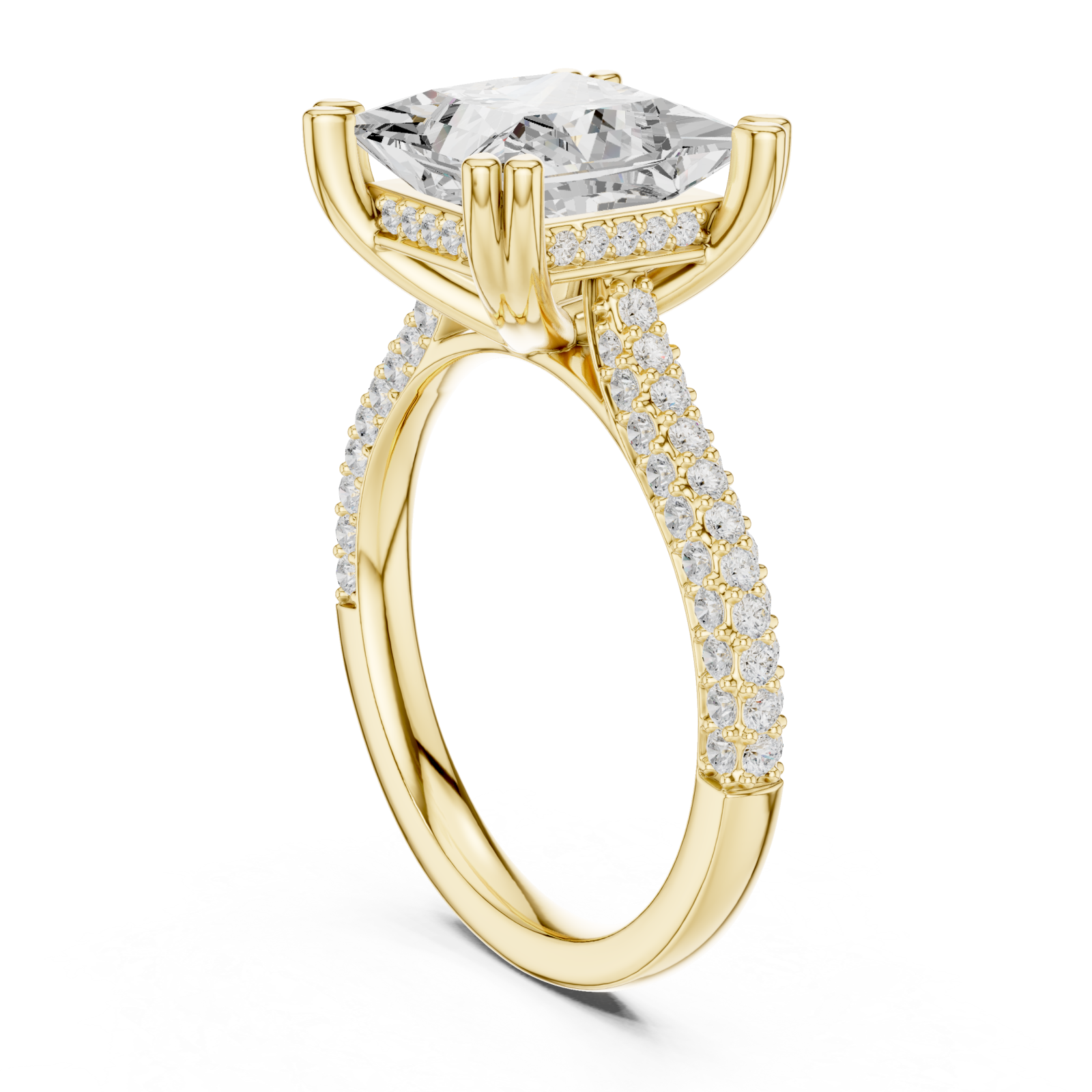  Gold Radiant Aura Solitaire Ring Left View
