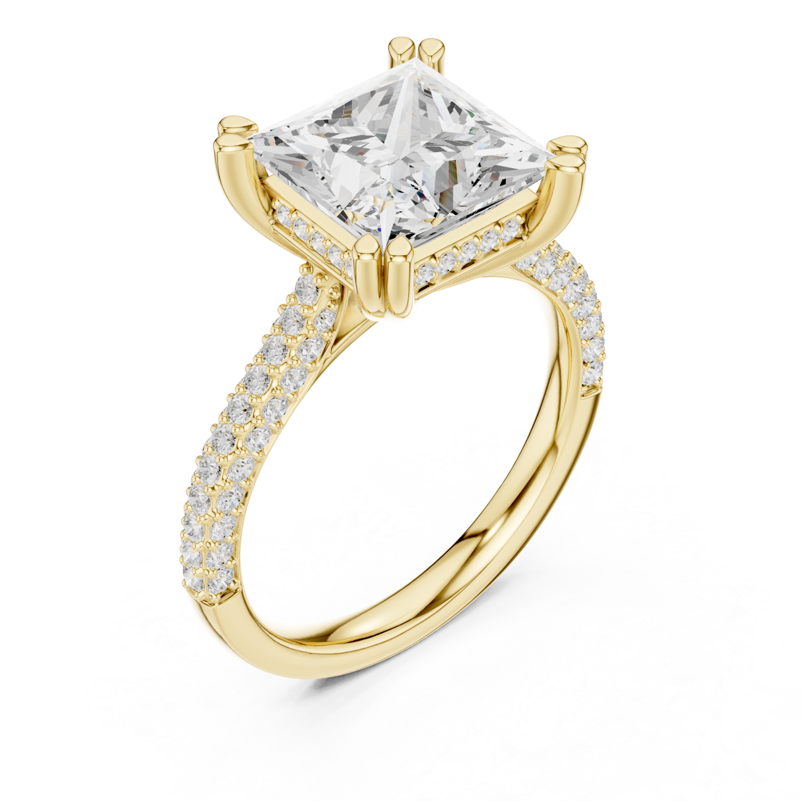 Gold Radiant Aura Solitaire Ring Right View
