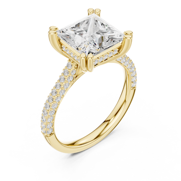 Gold Radiant Aura Solitaire Ring Right View