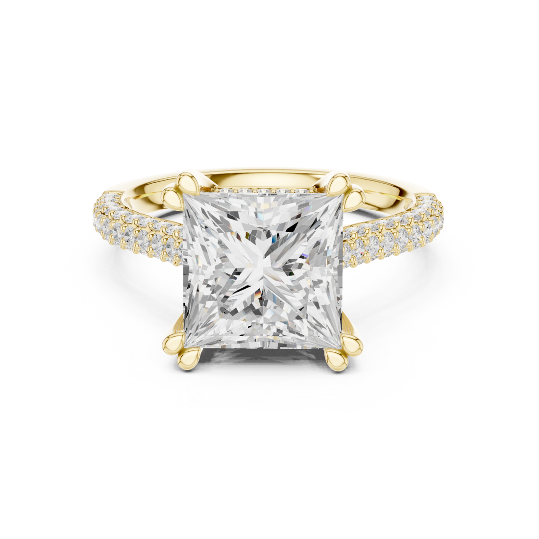 Gold Radiant Aura Solitaire Ring Right View