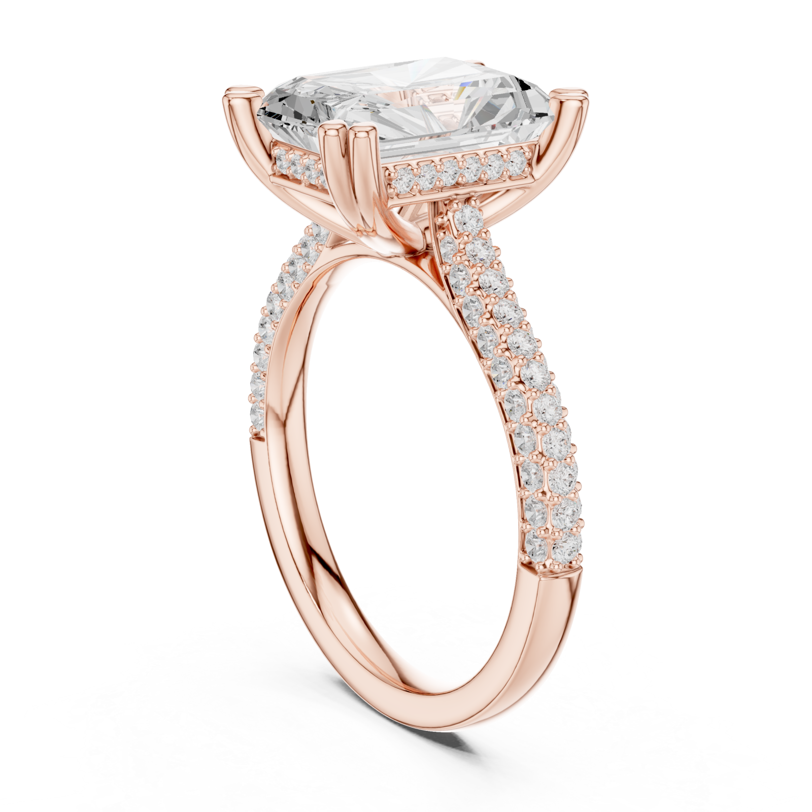  Rose Gold Celestial Gala Prominence Solitaire Ring Left View