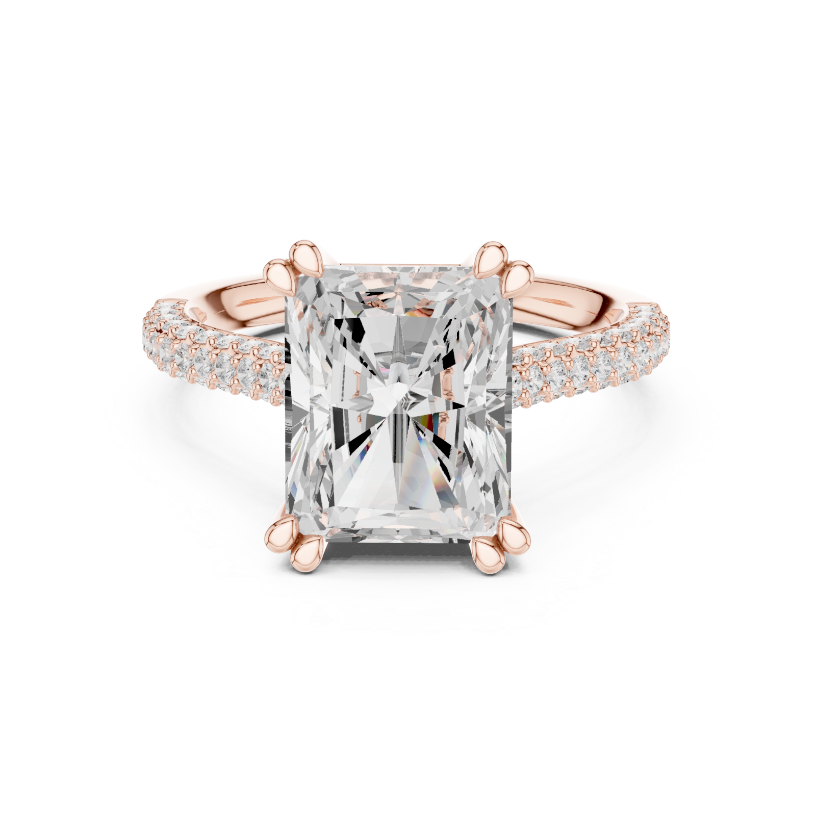  Rose Gold Celestial Gala Prominence Solitaire Ring Front View