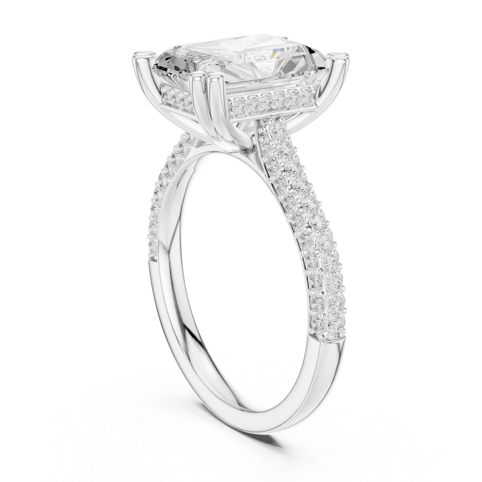  White Gold Celestial Gala Prominence Solitaire Ring Left View