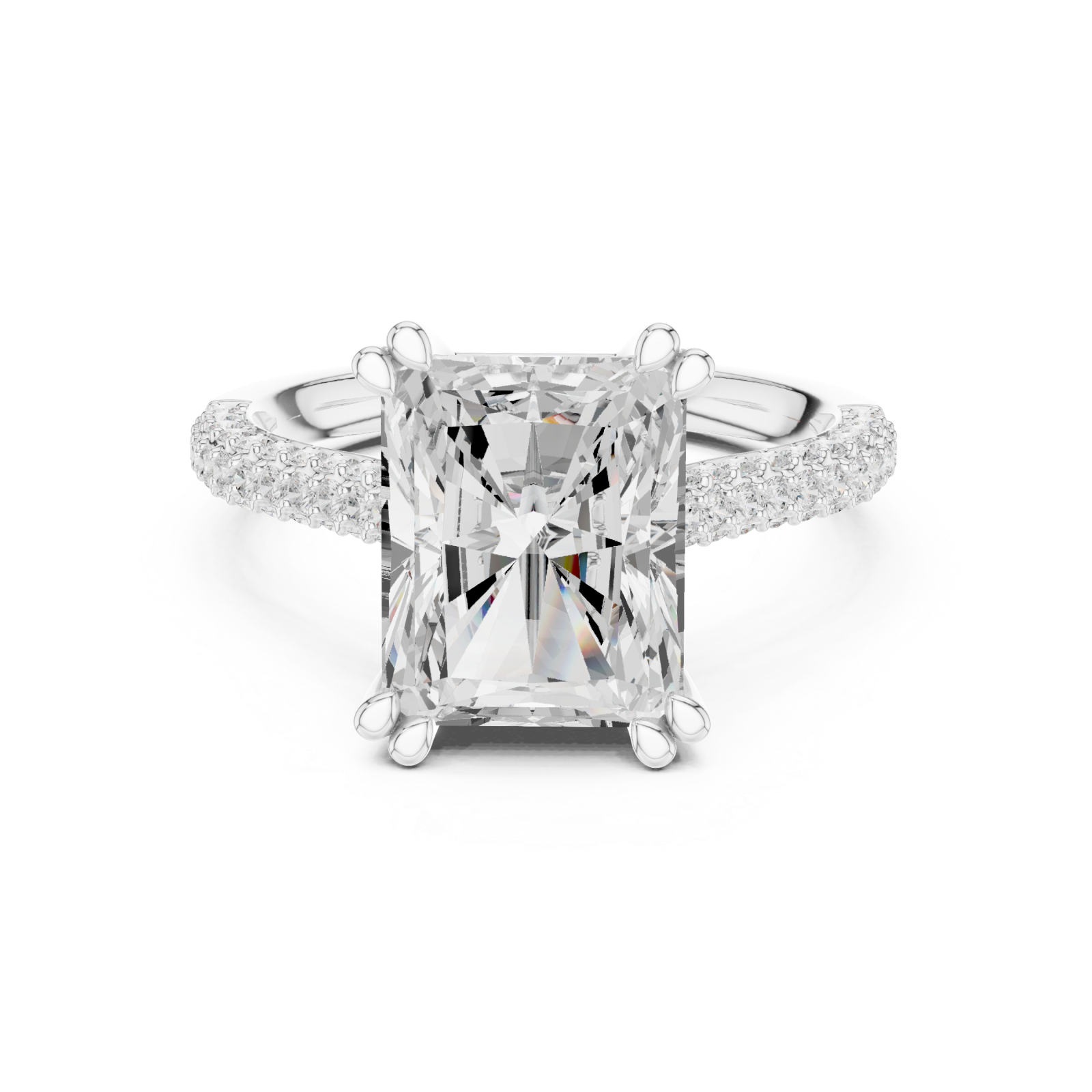  White Gold Celestial Gala Prominence Solitaire Ring Front View