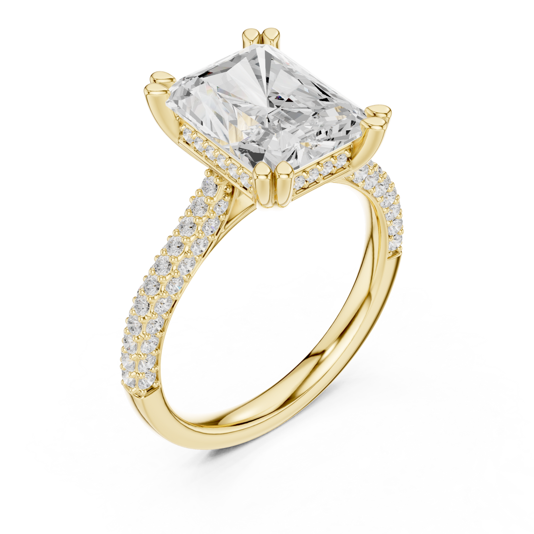 Gold Celestial Gala Prominence Solitaire Ring Right View