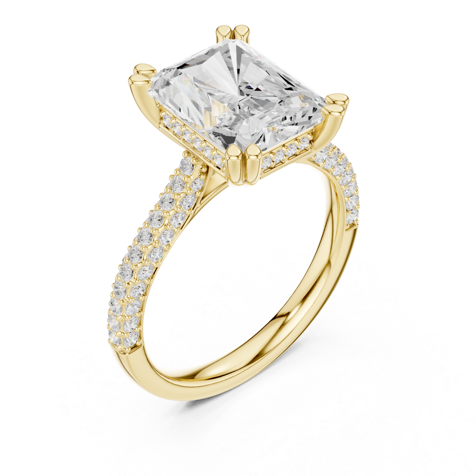 Gold Celestial Gala Prominence Solitaire Ring Right View