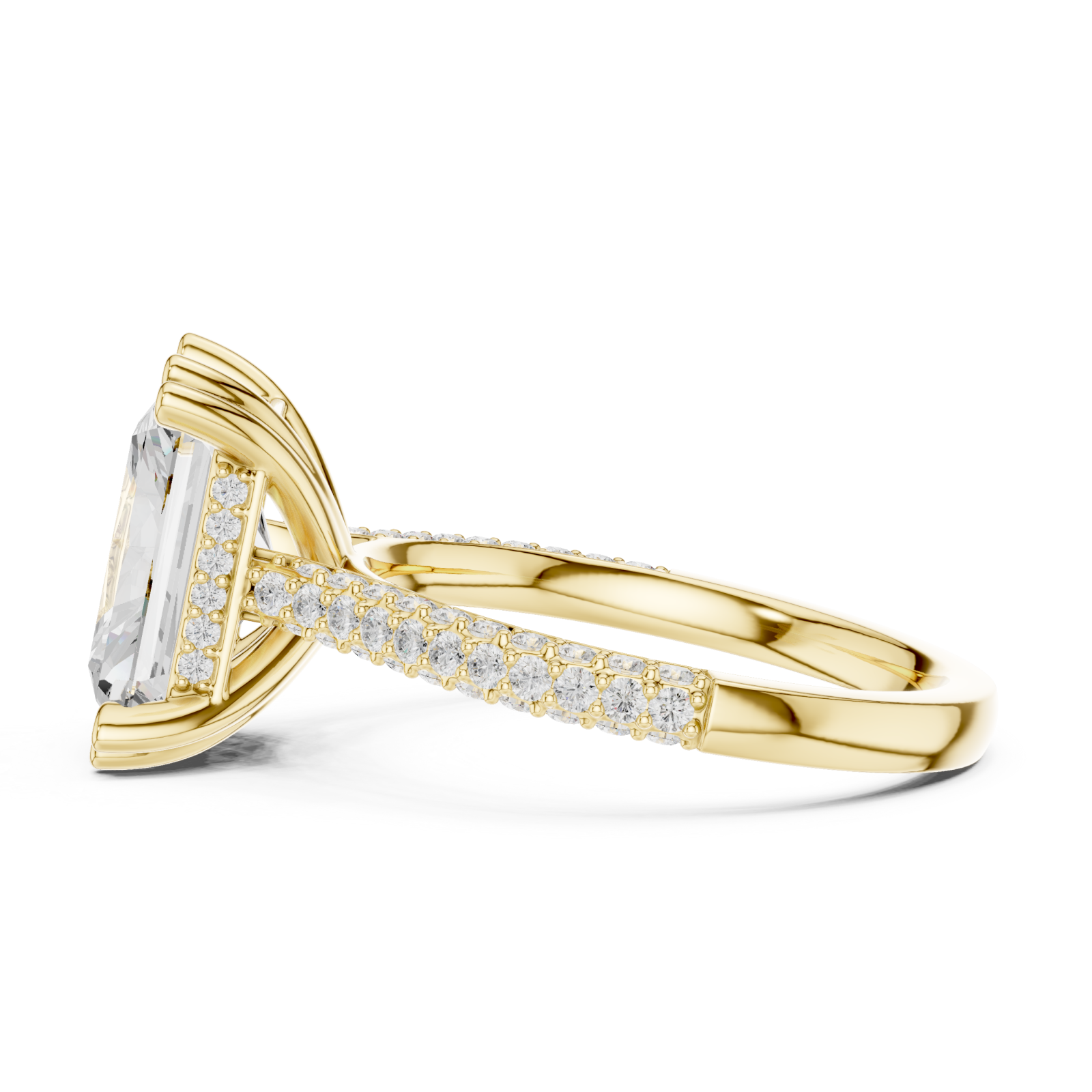  Gold Celestial Gala Prominence Solitaire Ring Side View