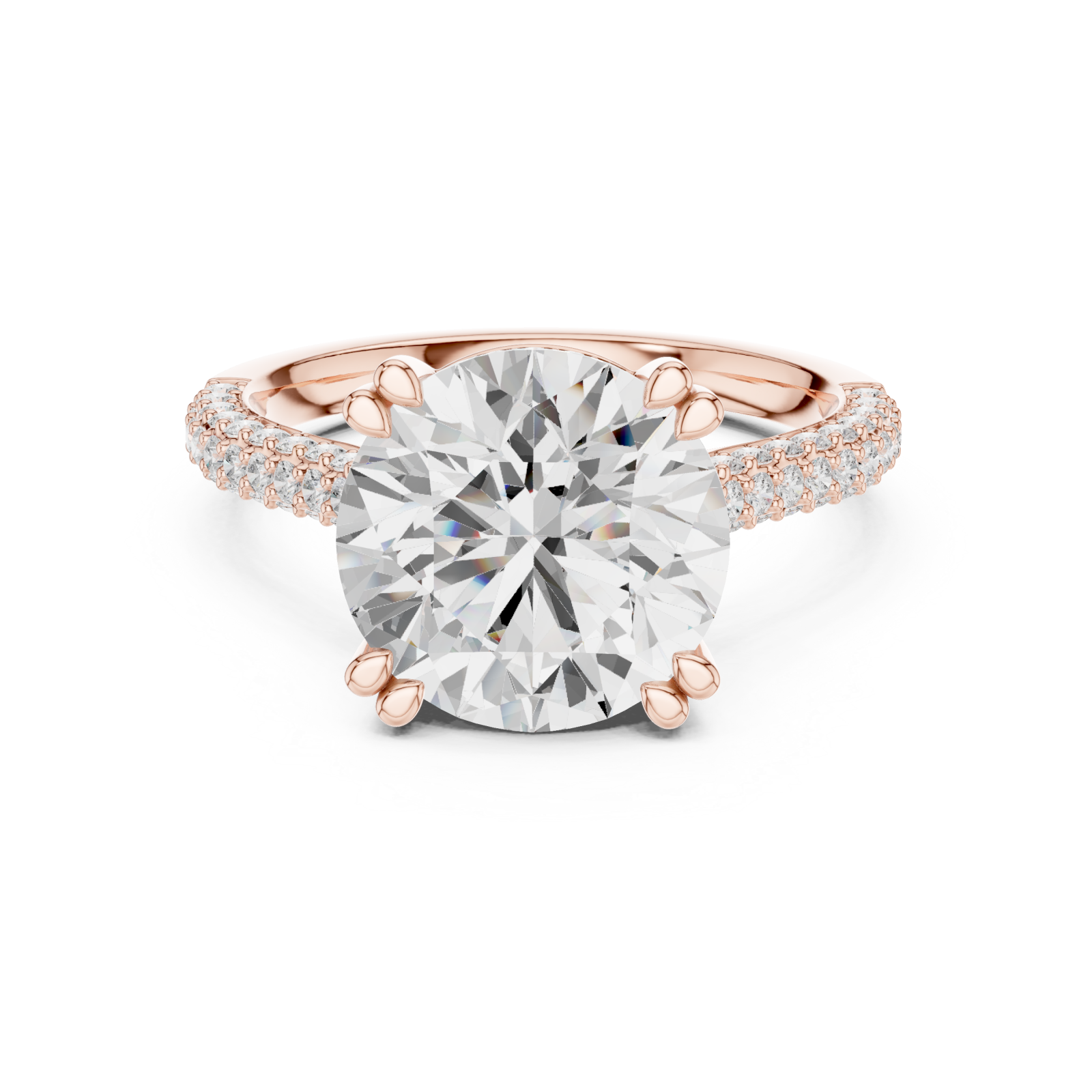 Rose Gold Harmonic Solitaire Classic Design Front View