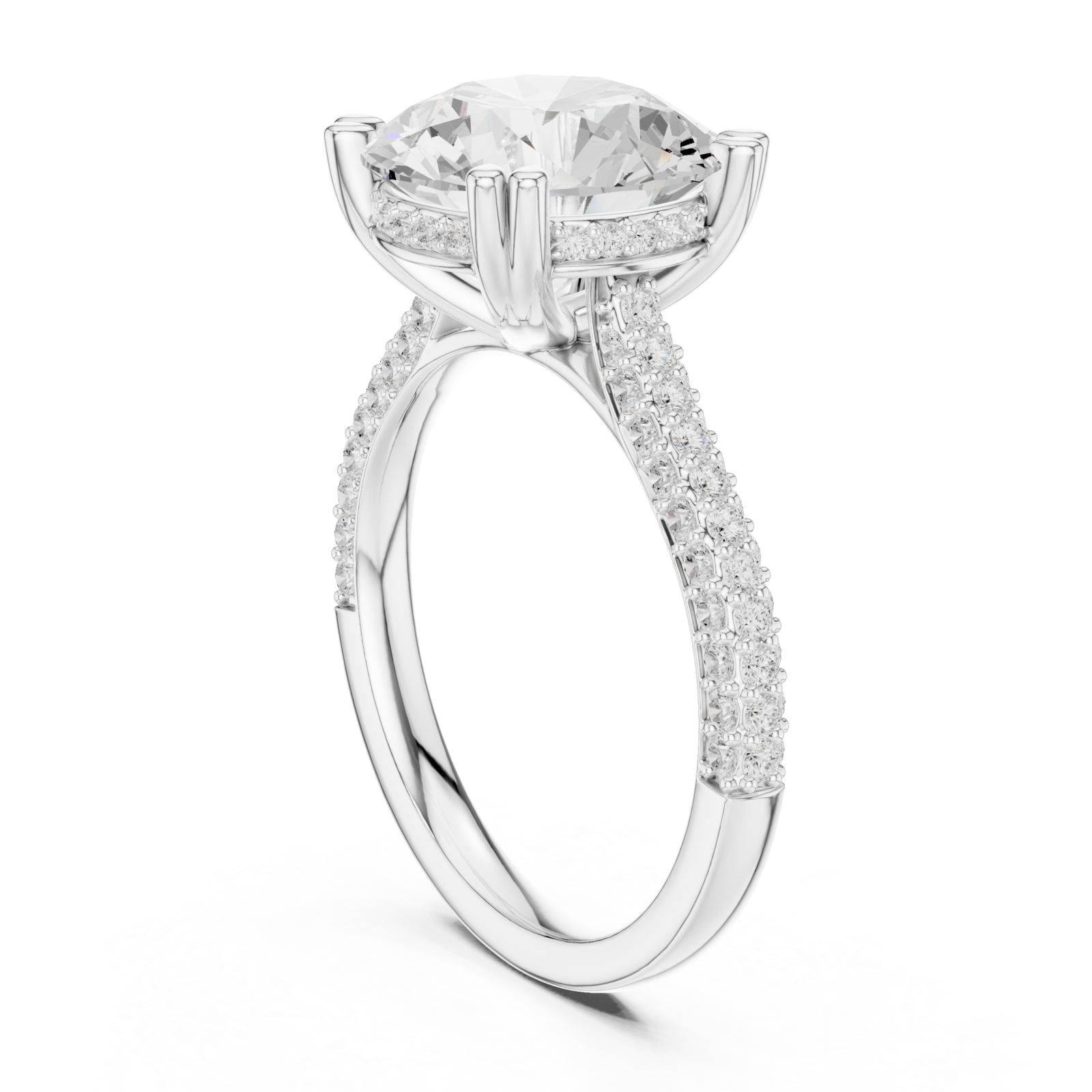  White Gold Harmonic Solitaire Classic Design Left View