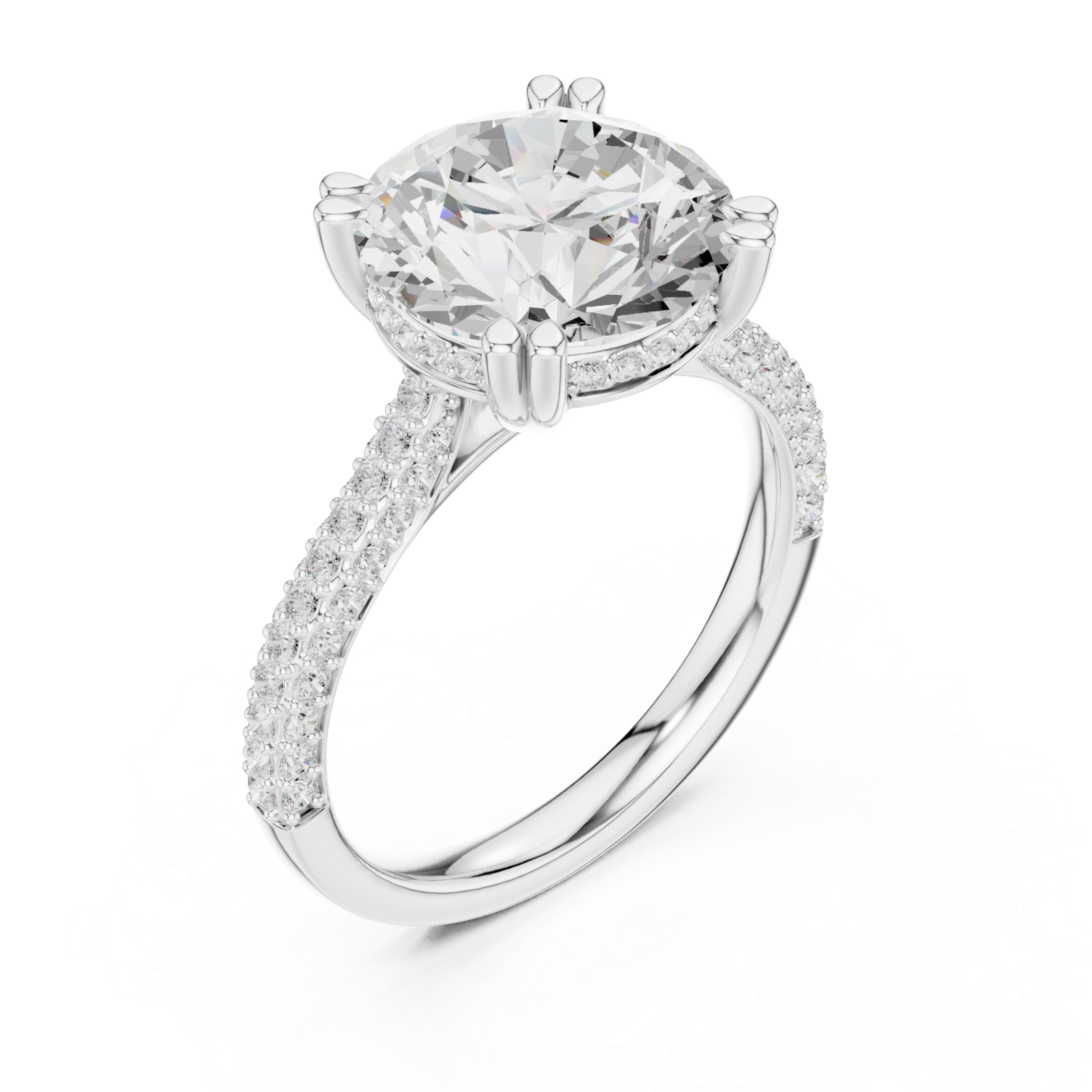  White Gold Harmonic Solitaire Classic Design Right View