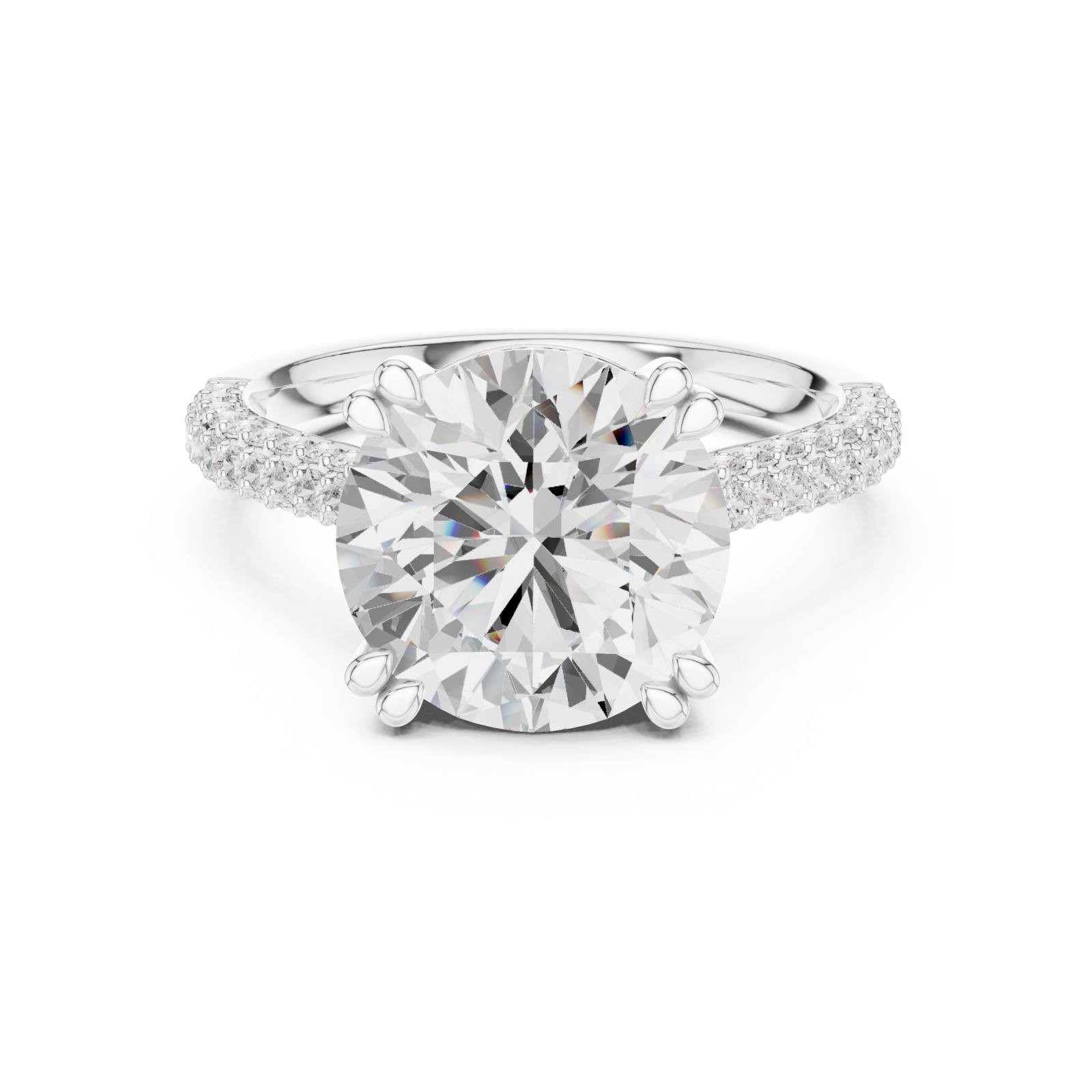  White Gold Harmonic Solitaire Classic Design Front View