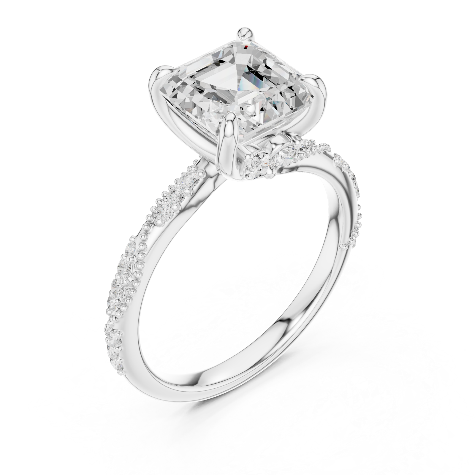  White Gold Whispering Aurora Classic Pavé Promise Ring Right View