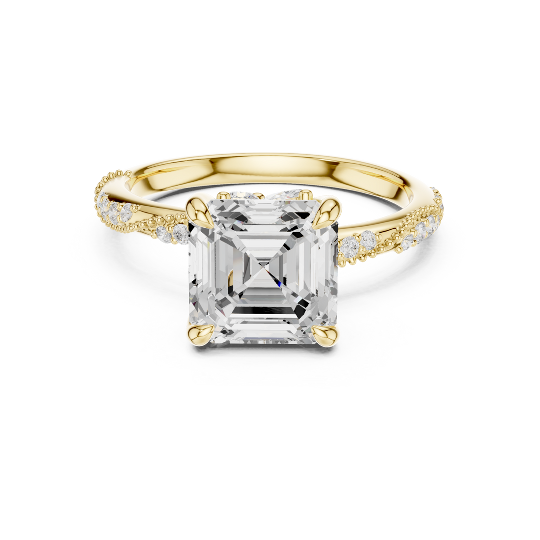 Gold Whispering Aurora Classic Pavé Promise Ring Right View