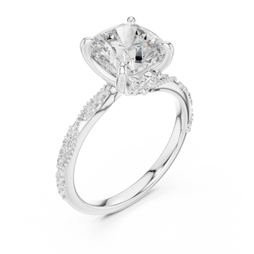  White Gold Radiant Crown Inspire Engagement Ring Right View