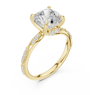 Gold Radiant Crown Inspire Engagement Ring Right View