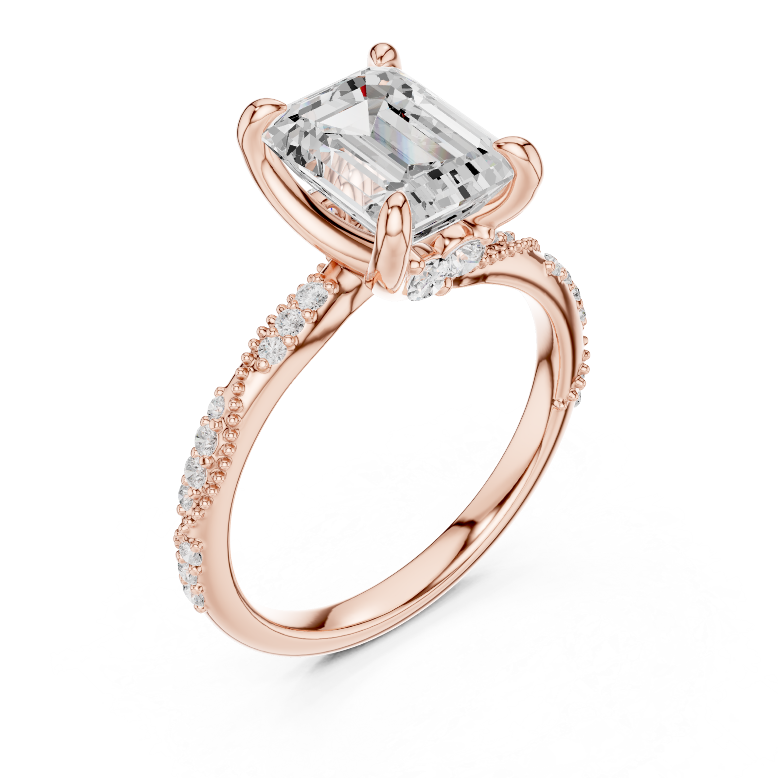  Rose Gold Serene Harmony Petite Band Ring Right View