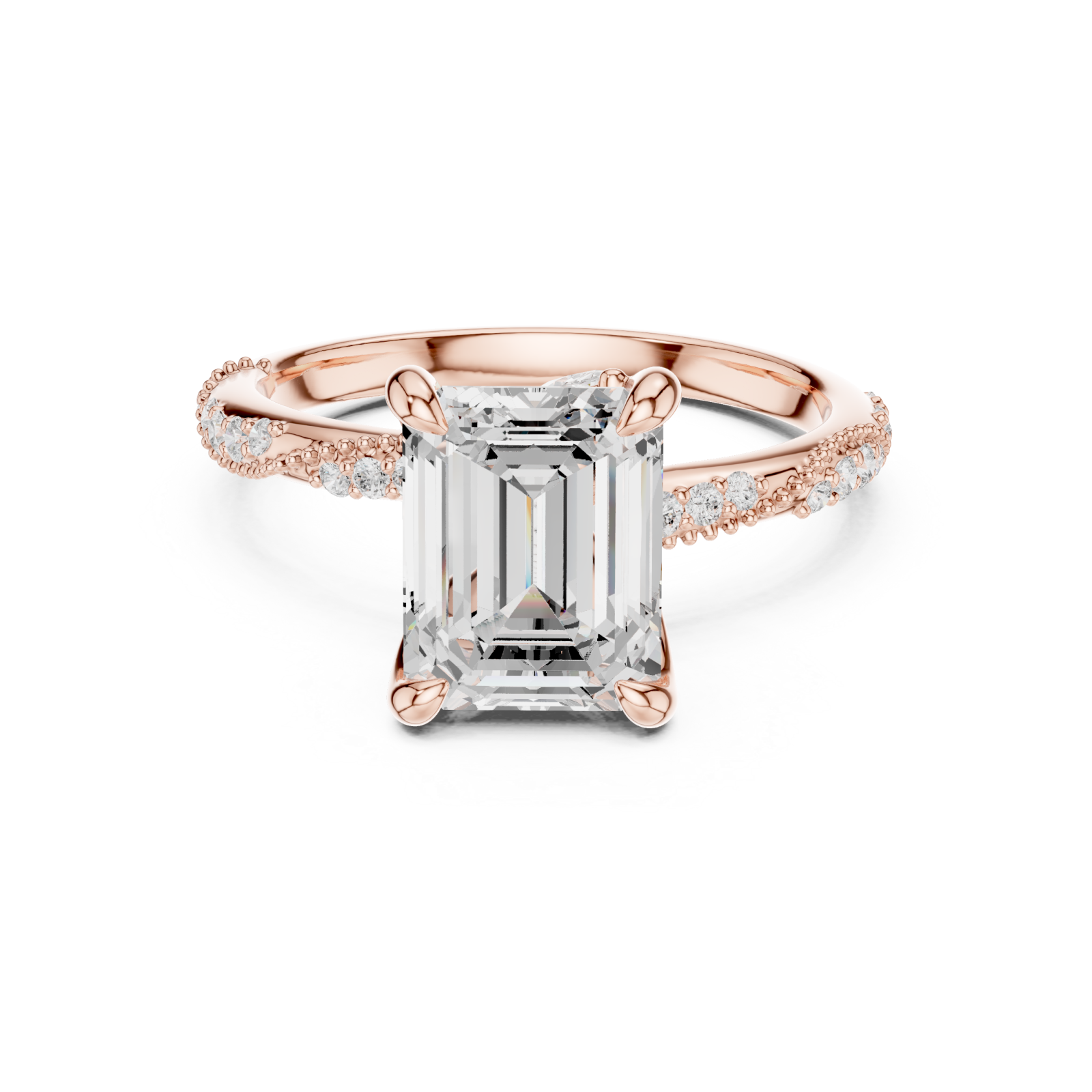  Rose Gold Serene Harmony Petite Band Ring Front View
