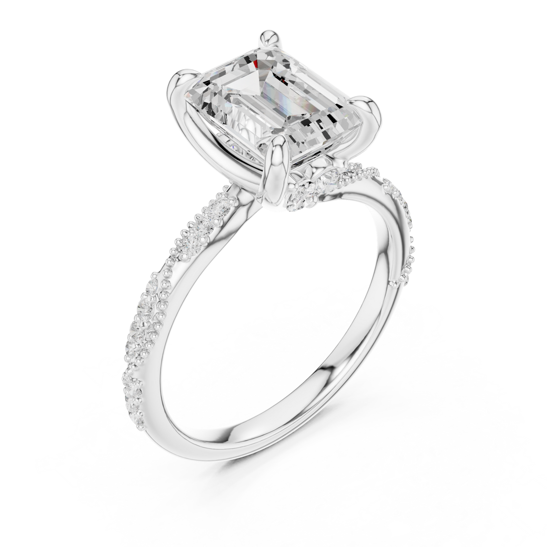  White Gold Serene Harmony Petite Band Ring Right View