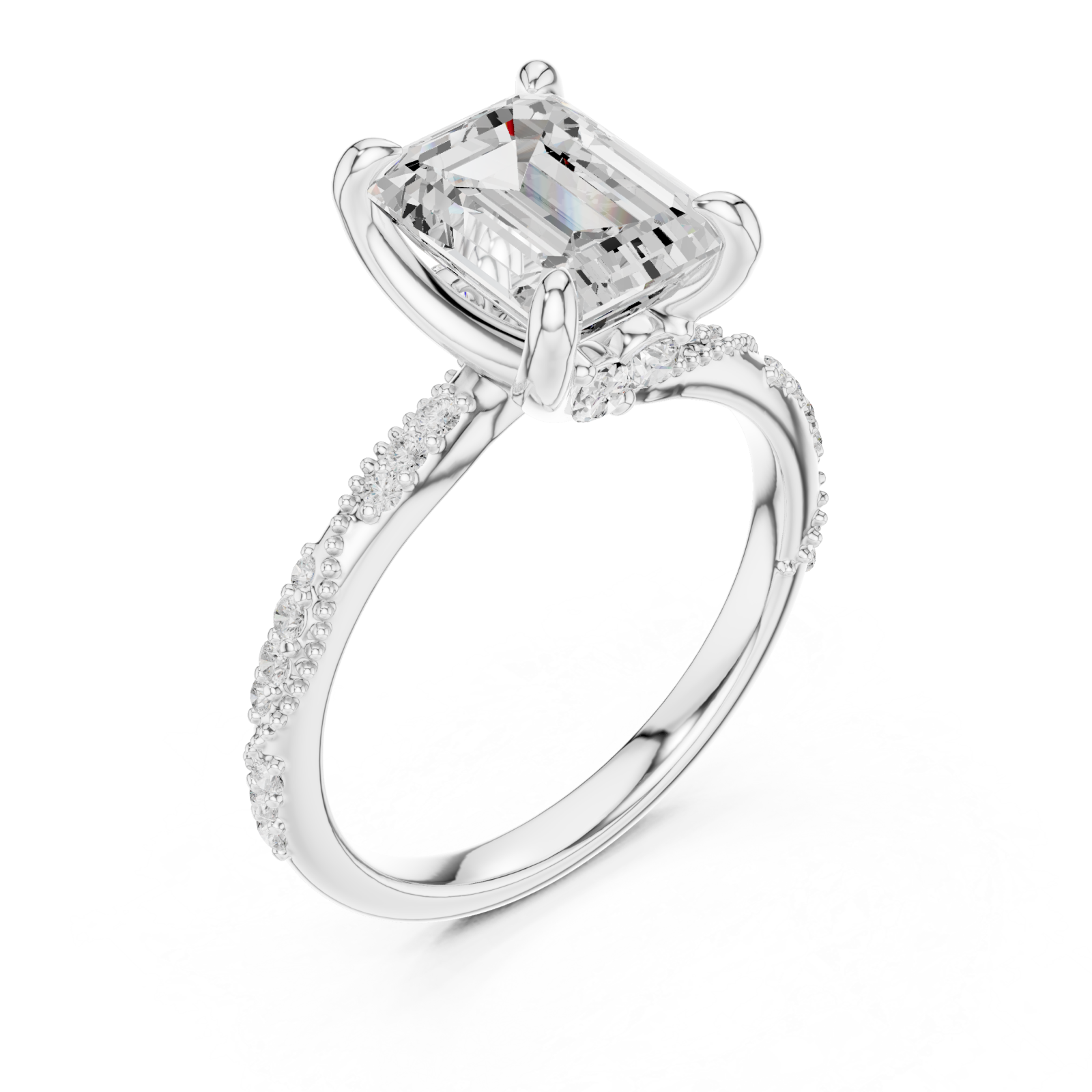  White Gold Serene Harmony Petite Band Ring Right View
