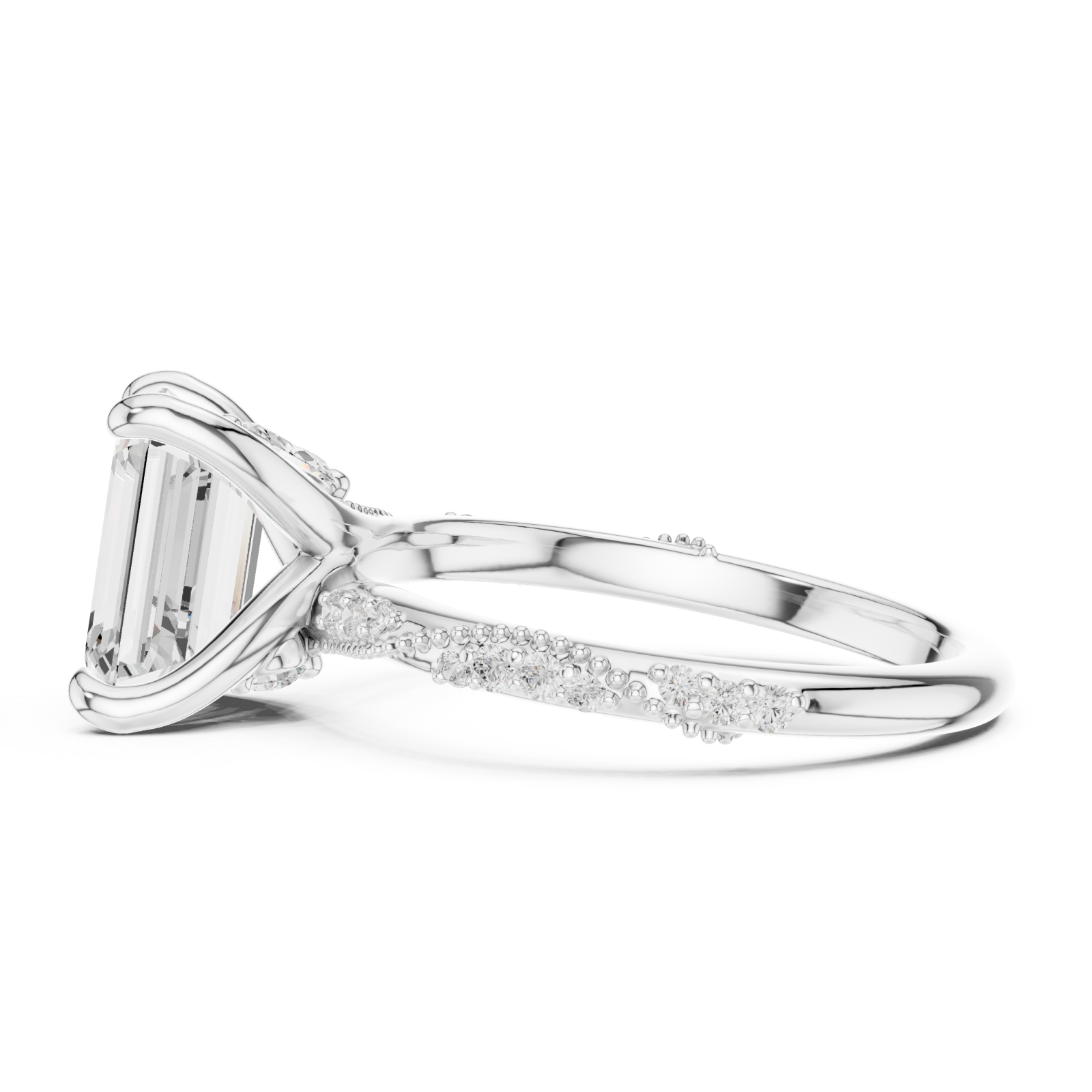  White Gold Serene Harmony Petite Band Ring Side View