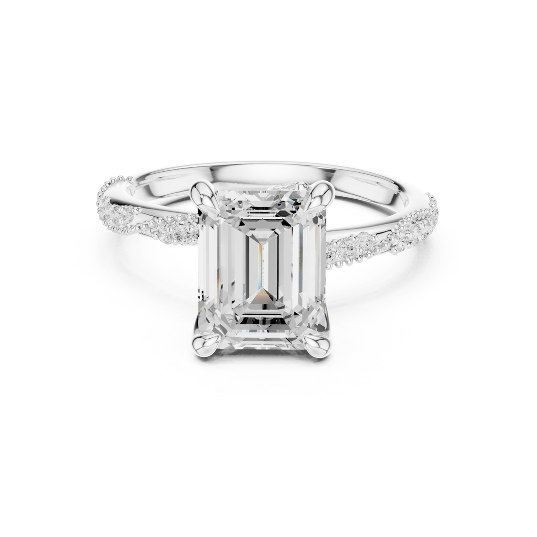  White Gold Serene Harmony Petite Band Ring Right View