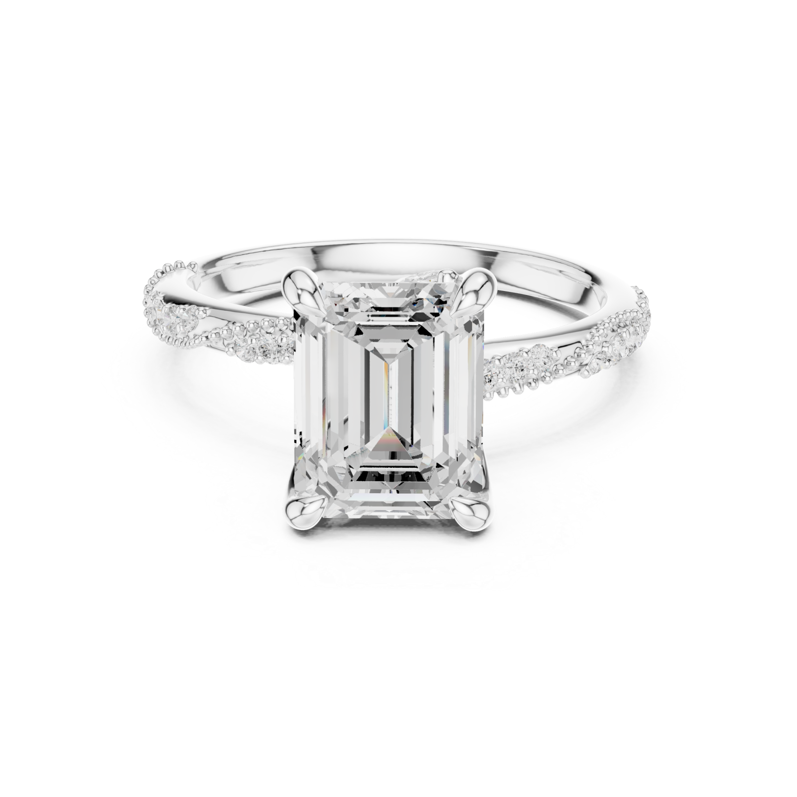  White Gold Serene Harmony Petite Band Ring Front View