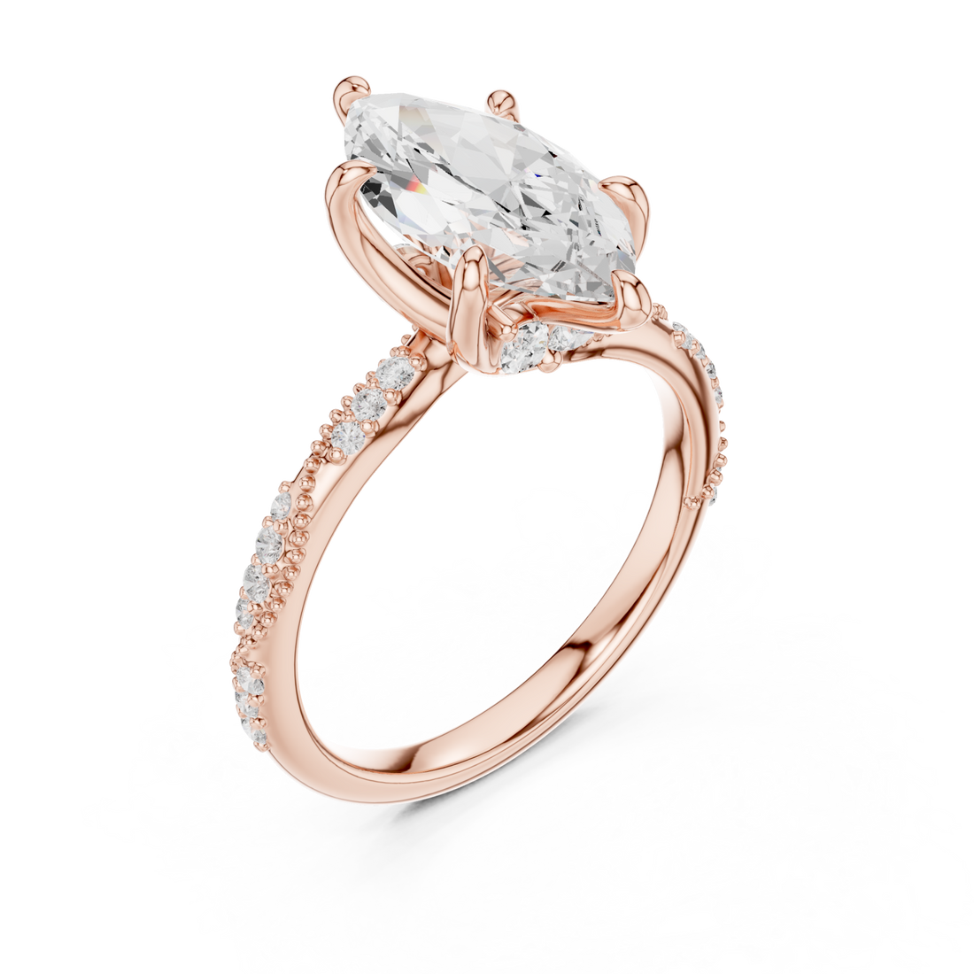  Rose Gold Moonlit Essence Statement Band Ring Right View