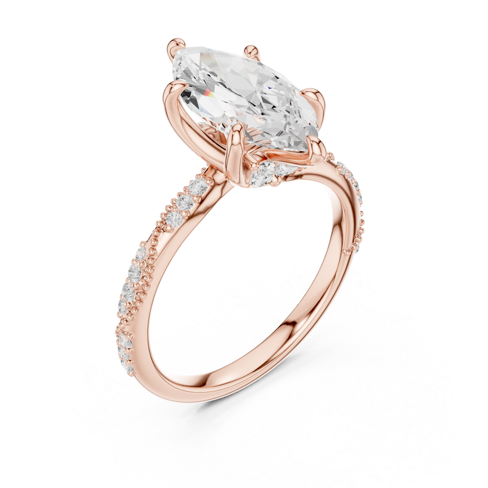  Rose Gold Moonlit Essence Statement Band Ring Right View