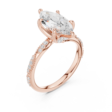  Rose Gold Moonlit Essence Statement Band Ring Right View