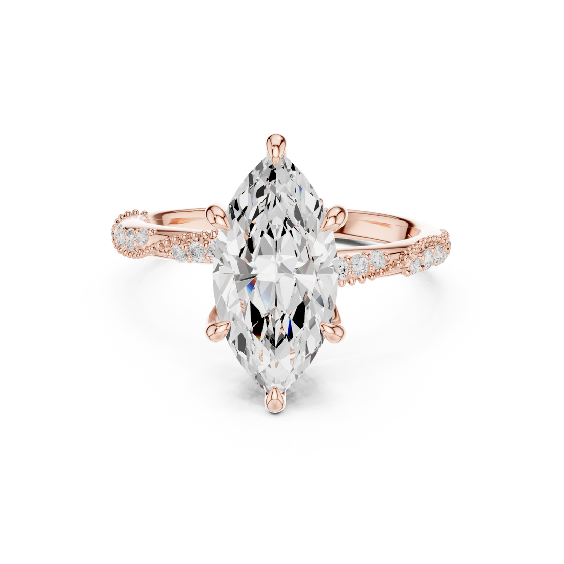  Rose Gold Moonlit Essence Statement Band Ring Right View