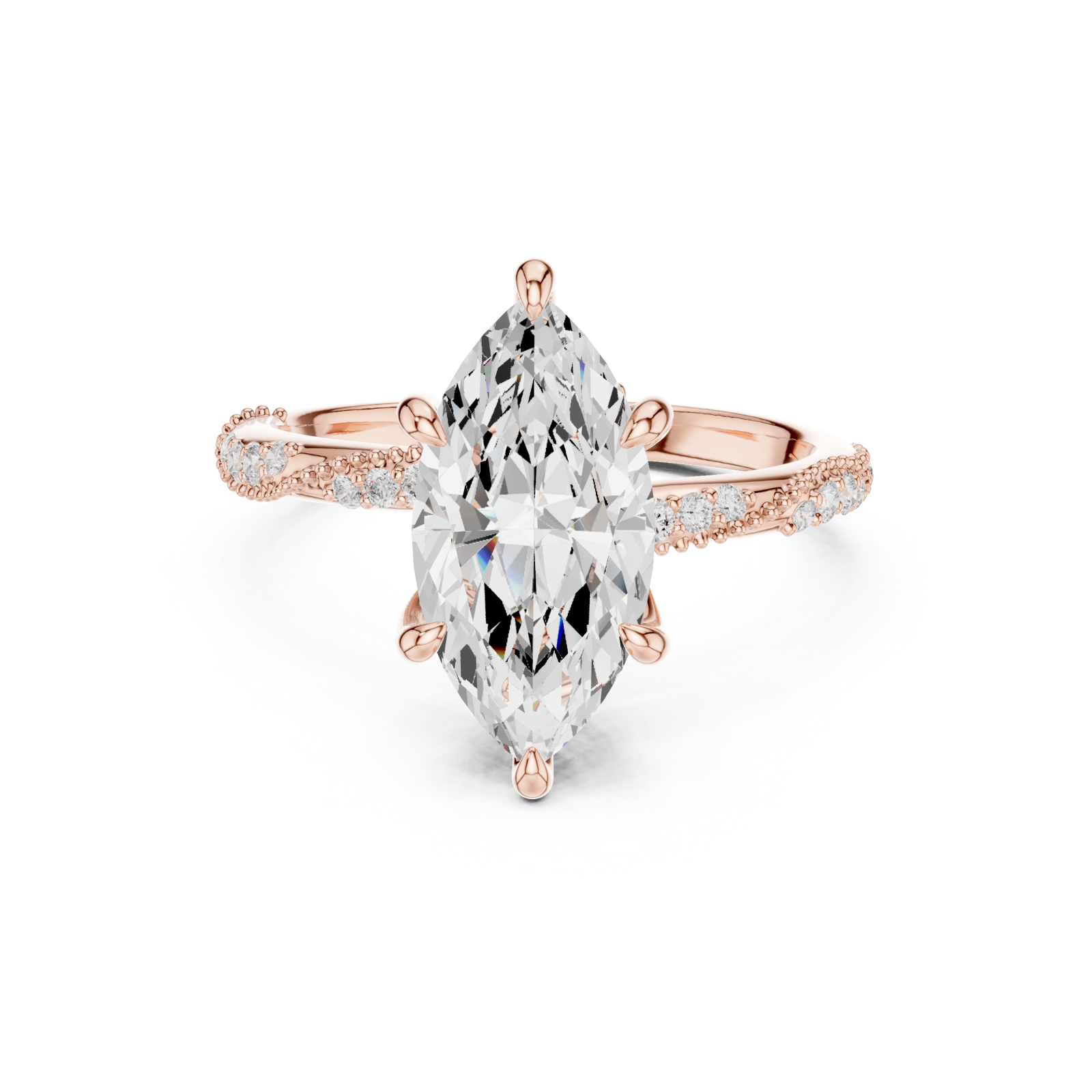  Rose Gold Moonlit Essence Statement Band Ring Front View