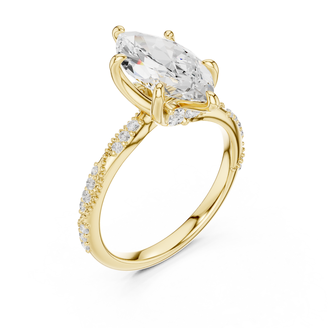 Gold Moonlit Essence Statement Band Ring Right View