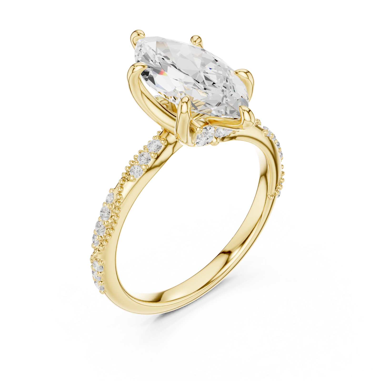 Gold Moonlit Essence Statement Band Ring Right View
