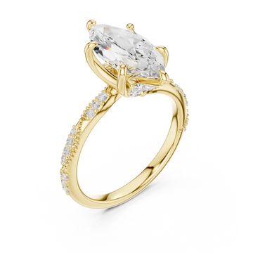 Gold Moonlit Essence Statement Band Ring Right View