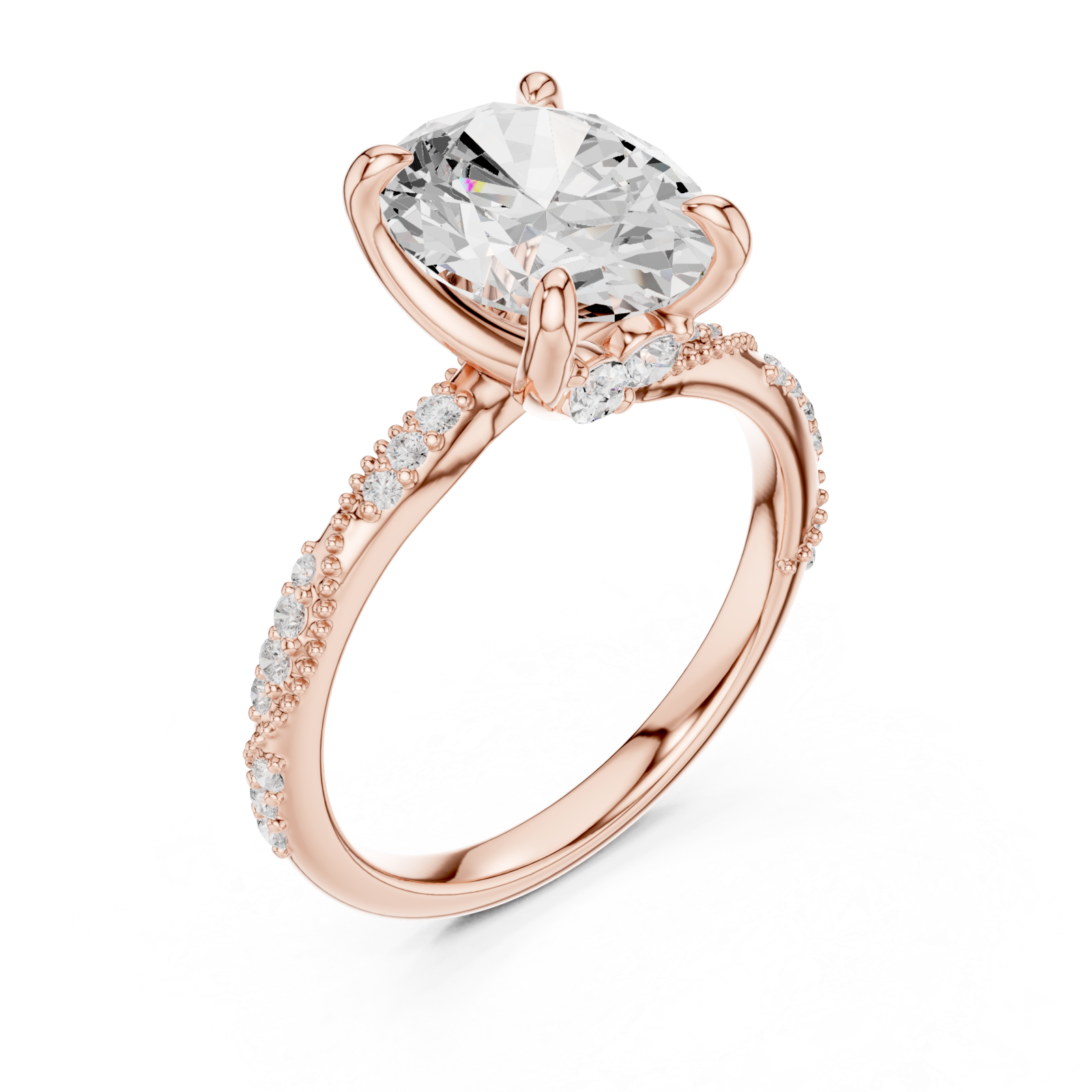  Rose Gold Eternal Embrace Luxe Halo Band Ring Right View