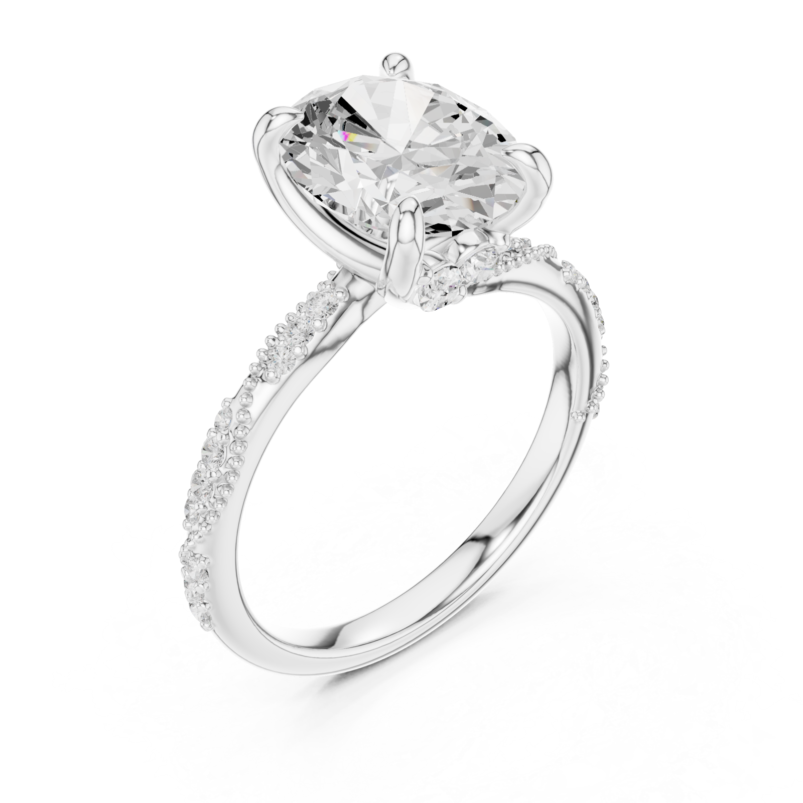  White Gold Eternal Embrace Luxe Halo Band Ring Right View